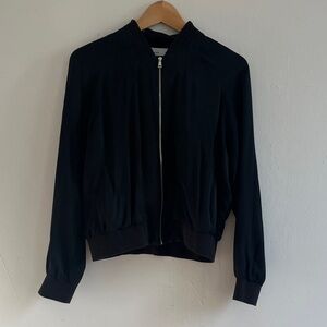 Grana Classic Silm Black Bomber Jacket